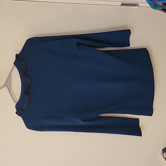 RED Faux Leather Trim Colonial Jabot Ruffle Teal Gasparilla Castlecore Top - Picture 6 of 10